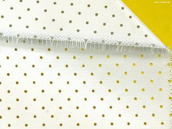 Glass fabric, both sides silicone coated, perforated